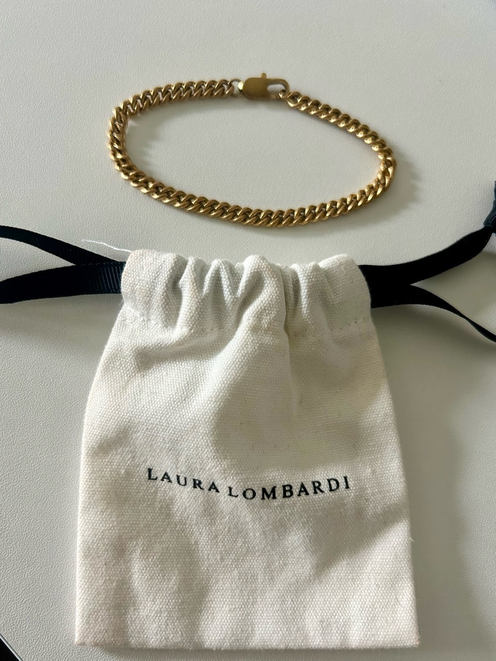 Laura Lombardi Gold Curb Chain Bracelet
